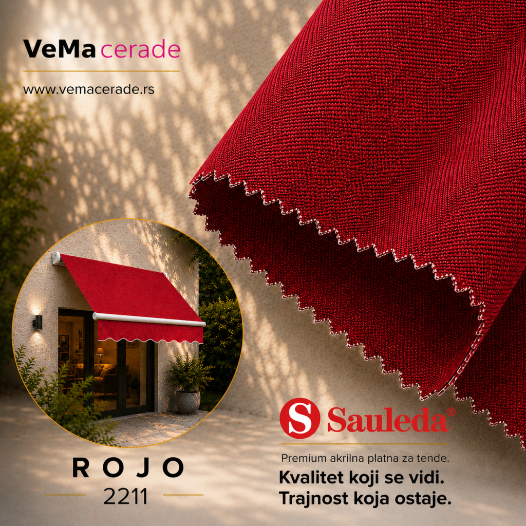 Akrilno platno za tende Sauleda Rojo 2211 300 g/m² VeMa Cerade